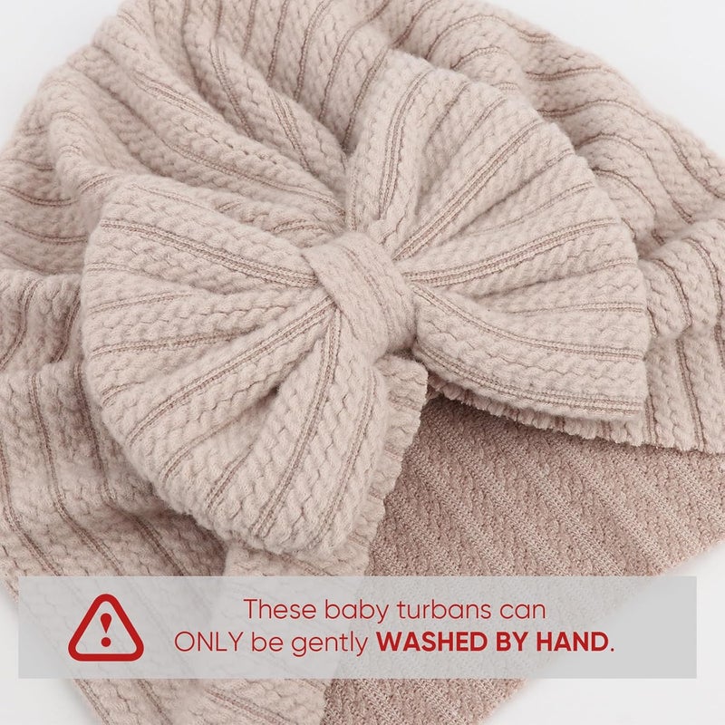 DRESHOW قبعات توربان للأطفال الرضع من BQUBO 5 قطع مع رباط، قبعة تنفسية للأطفال الصغار للفتيات - Image 4